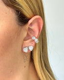 Kit Duo de Brincos Coração + Piercing - Semijoia Folheada