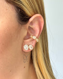 Kit Duo de Brincos Oval + Piercing - Semijoia Folheada
