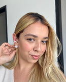 Duo de Argolas Crystale - Semijoia Banhada a Prata