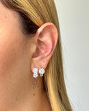 Duo de Argolas Crystale - Semijoia Banhada a Prata