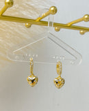 Argola Coração Cravejado - Dourado - Áurea Acessórios