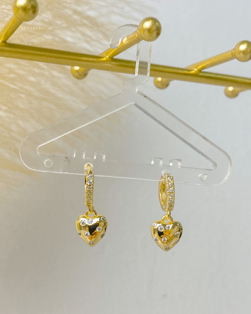 Argola Coração Cravejado - Dourado - Áurea Acessórios