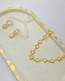 Pulseira Zircônia Corações - Dourado - Áurea Acessórios