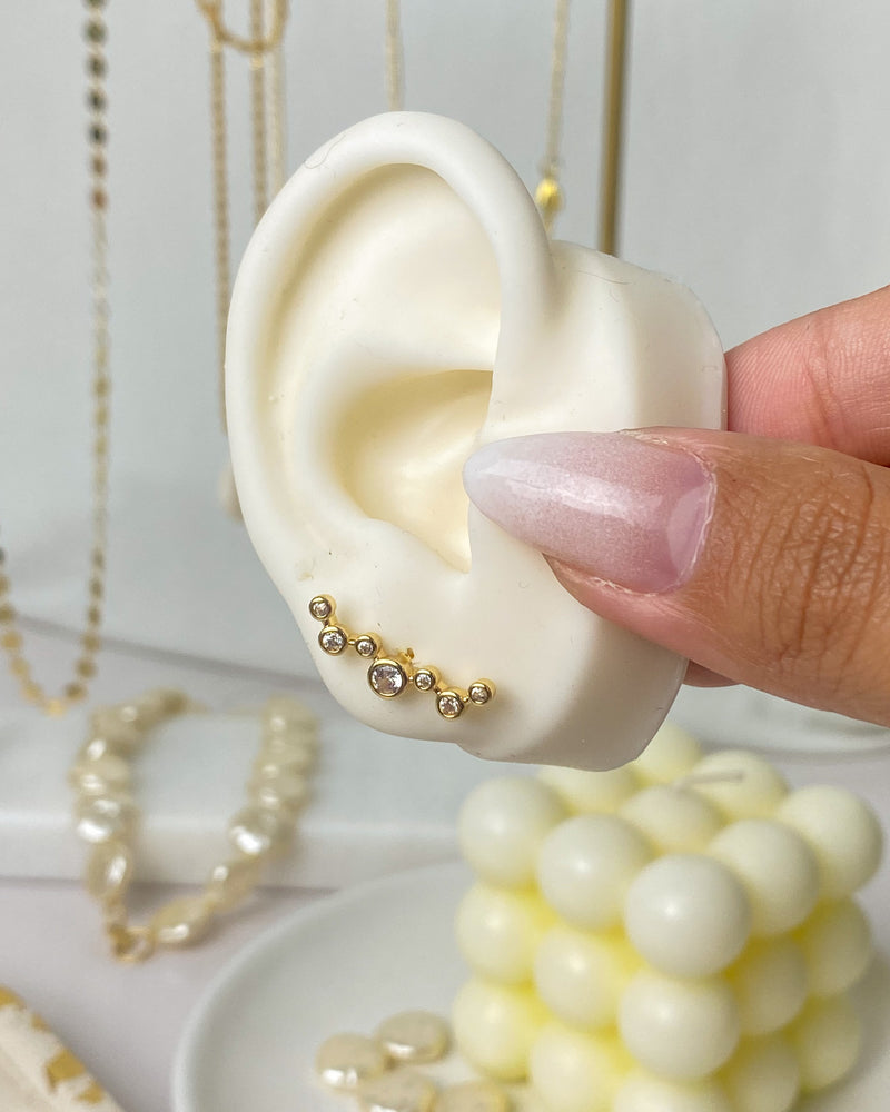 Brinco Ear Cuff Molécula - Dourado