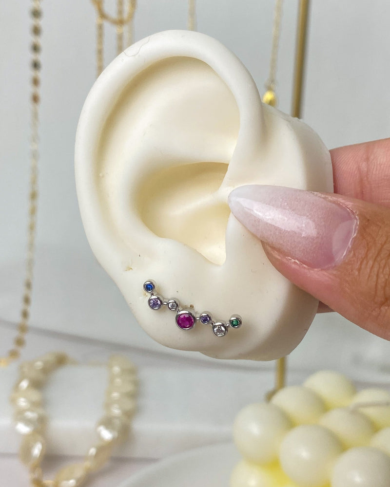 Brinco Ear Cuff Molécula - Prata - Áurea Acessórios