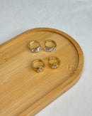 Duo de Argolas Crystale - Semijoia Banhada a Ouro