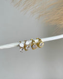 Duo de Argolas Crystale - Semijoia Banhada a Ouro