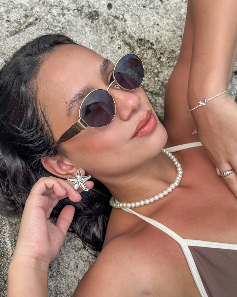 Brinco Estrela do Mar - Semijoia Folheada em Prata