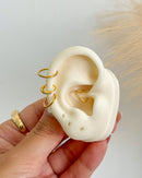 Piercing Conch Helix Argola Lisa Aço Cirúrgico Ouro 18k