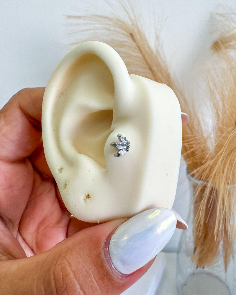 Piercing Tragus Flat Lótus Aço Cirúrgico