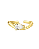 Anel Regulável Mindinho Gota (Pinky Ring) - Semijoia Banhado a Ouro