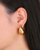 Brinco Gota Lisa - Semijoia Banhado em Ouro 18k