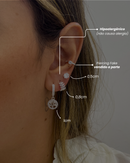 Trio de Brincos Árvore da Vida - Semijoia Banhado a Prata