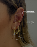 Trio de Brincos Mar - Semijoia Banhado em Ouro 18k