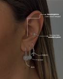 Trio de Argolas Avião - Semijoia Banhado a Prata