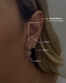 Trio Argola Borboleta Cravejada - Semijoia Banhado a Prata