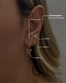 Trio Argola Borboleta Cravejada - Semijoia Banhado em Ouro 18k