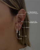 Trio de Brincos Raio - Semijoia Banhado a Prata