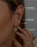 Trio de Brincos Medalhas - Semijoia Banhado em Ouro 18k