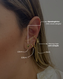 Trio de Brincos Cúpido - Semijoia Banhado em Ouro 18k