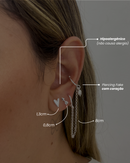 Trio de Brincos Cúpido - Semijoia Banhado a Prata