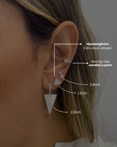 Trio de Brincos Triângulo Chapado - Semijoia Banhado a Prata