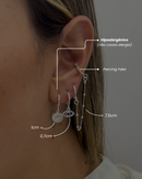 Trio de Argolas Olho Grego com Corrente - Semijoia Banhado a Prata