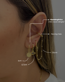 Trio de Argolas Olho Grego com Corrente - Semijoia Banhado a Ouro 18k