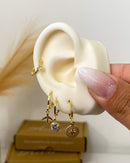 Trio de Argolas Avião - Dourado - Áurea Acessórios