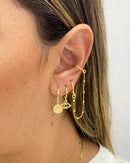 Trio de Argolas Olho Grego com Corrente - Dourado - Áurea Acessórios