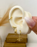 Trio de Brincos Abelha e Libélula - Dourado - Áurea Acessórios