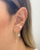 Trio de Brincos Agulha Zircônia - Dourado - Áurea Acessórios