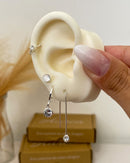 Trio de Brincos Agulha Zircônia - Prata - Áurea Acessórios