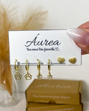 Trio de Brincos Amor de Pet - Dourado - Áurea Acessórios