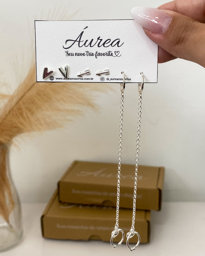 Trio de Brincos Cúpido - Prata - Áurea Acessórios