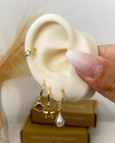 Trio de Brincos Mar - Dourado - Áurea Acessórios