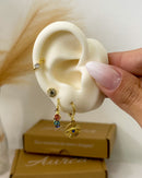 Trio de Brincos Medalha Olho Grego - Dourado - Áurea Acessórios