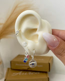 Trio de Brincos Medalha Olho Grego - Prata - Áurea Acessórios