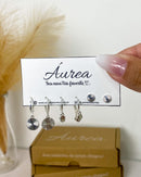 Trio de Brincos Medalhas - Prata - Áurea Acessórios