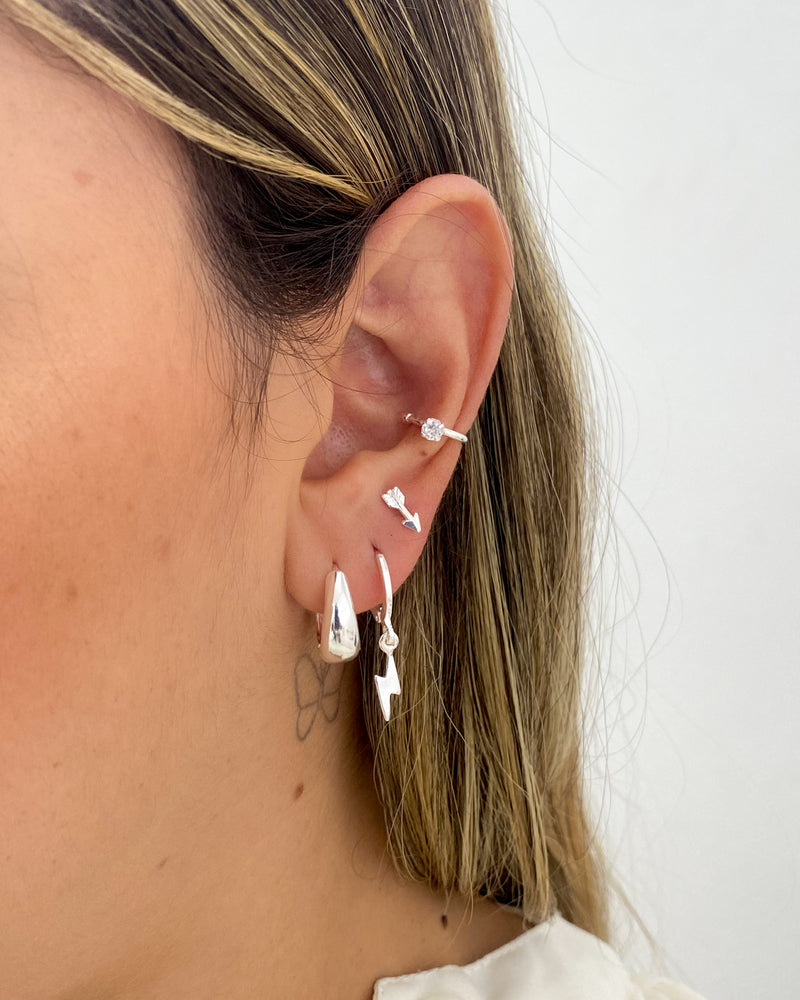 Trio de Brincos Raio - Prata - Áurea Acessórios