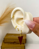 Trio de Brincos Triângulo Chapado - Dourado - Áurea Acessórios