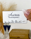 Trio de Brincos Triângulo Chapado - Prata - Áurea Acessórios