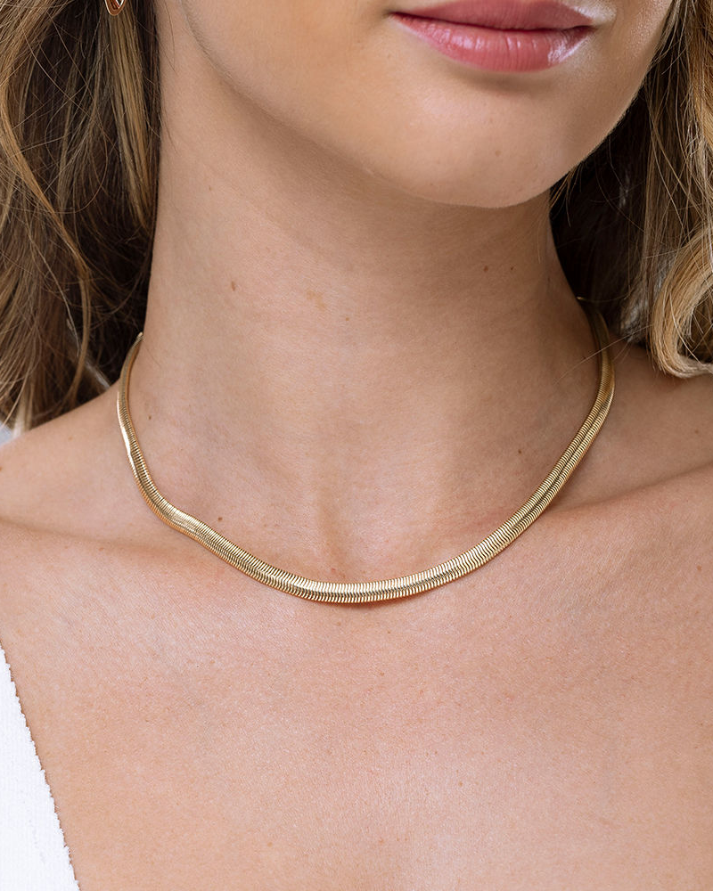 Colar Malha Snake - Semijoia Folheada a Ouro 18k