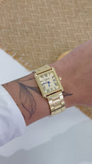 Relógio Feminino Quadrado Boxy Dourado 25mm