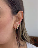 Trio de Brincos Coração Cravejado - Semijoia Folheada a Ouro 18k