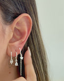 Trio de Argolas Star Corrente- Semijoia Banhado a Prata