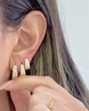 Trio de Argolas Gota Cravejado - Semijoia Folheada a Ouro 18k