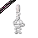 Berloque Pendurado Menino Chapéu - Prata - Áurea Acessórios