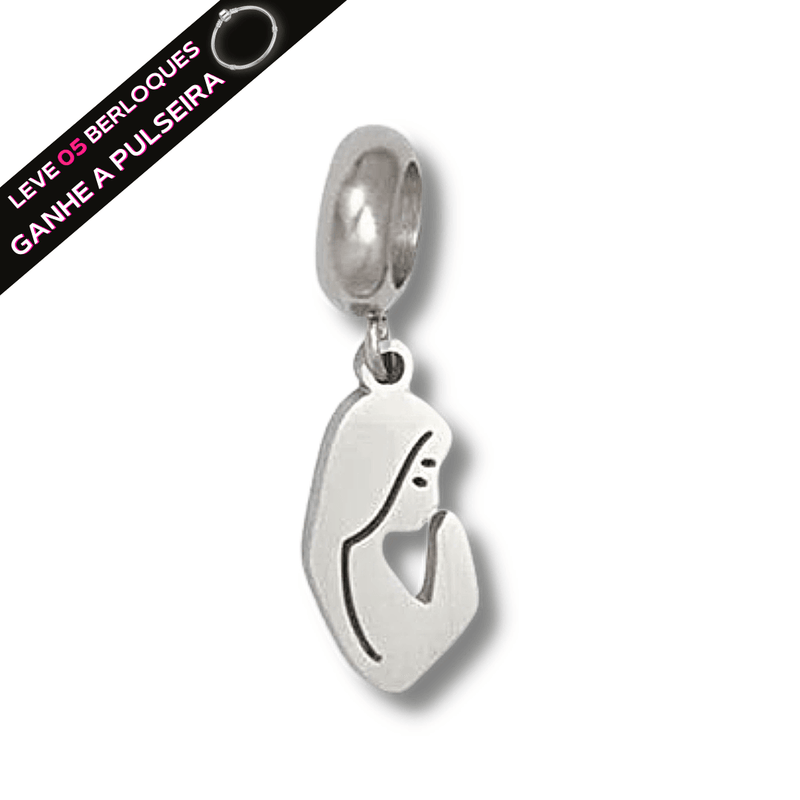 Berloque Pendurado Imagem Maria - Aço Inox - Áurea Acessórios