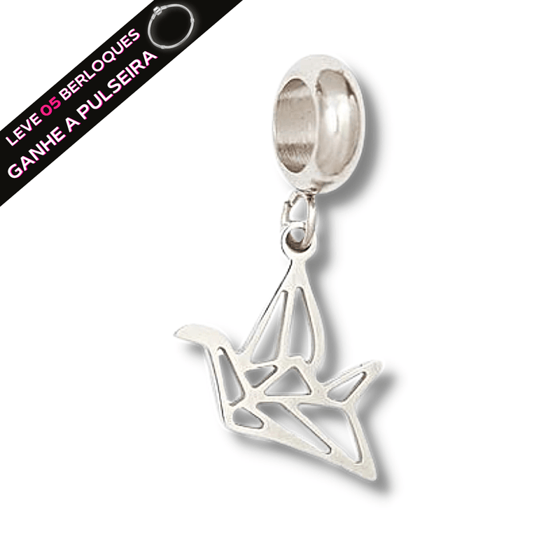 Berloque Pendurado Origami - Aço Inox - Áurea Acessórios